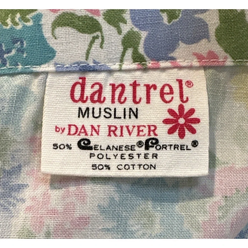 2 Dantrel Muslin By Dan River Twin Flat Sheets Shabby Granny Floral Unhemmed
